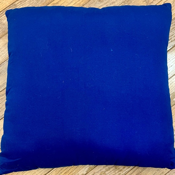 Blue Decorative Throw Pillow with Geometric Stitching accent pillow 16” - Picture 2 of 2